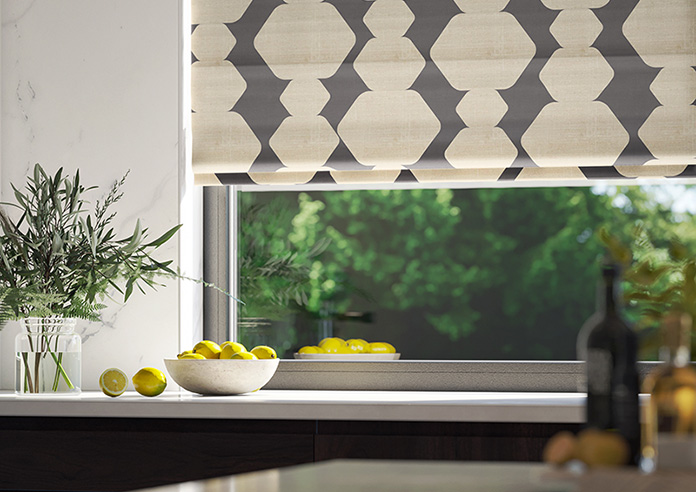 Construct, Black Ink - Motorised Roman Blind - Image 5
